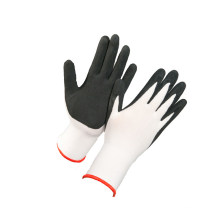 Spandex Nylon Liner Coated Black Sandy Latex Gloves